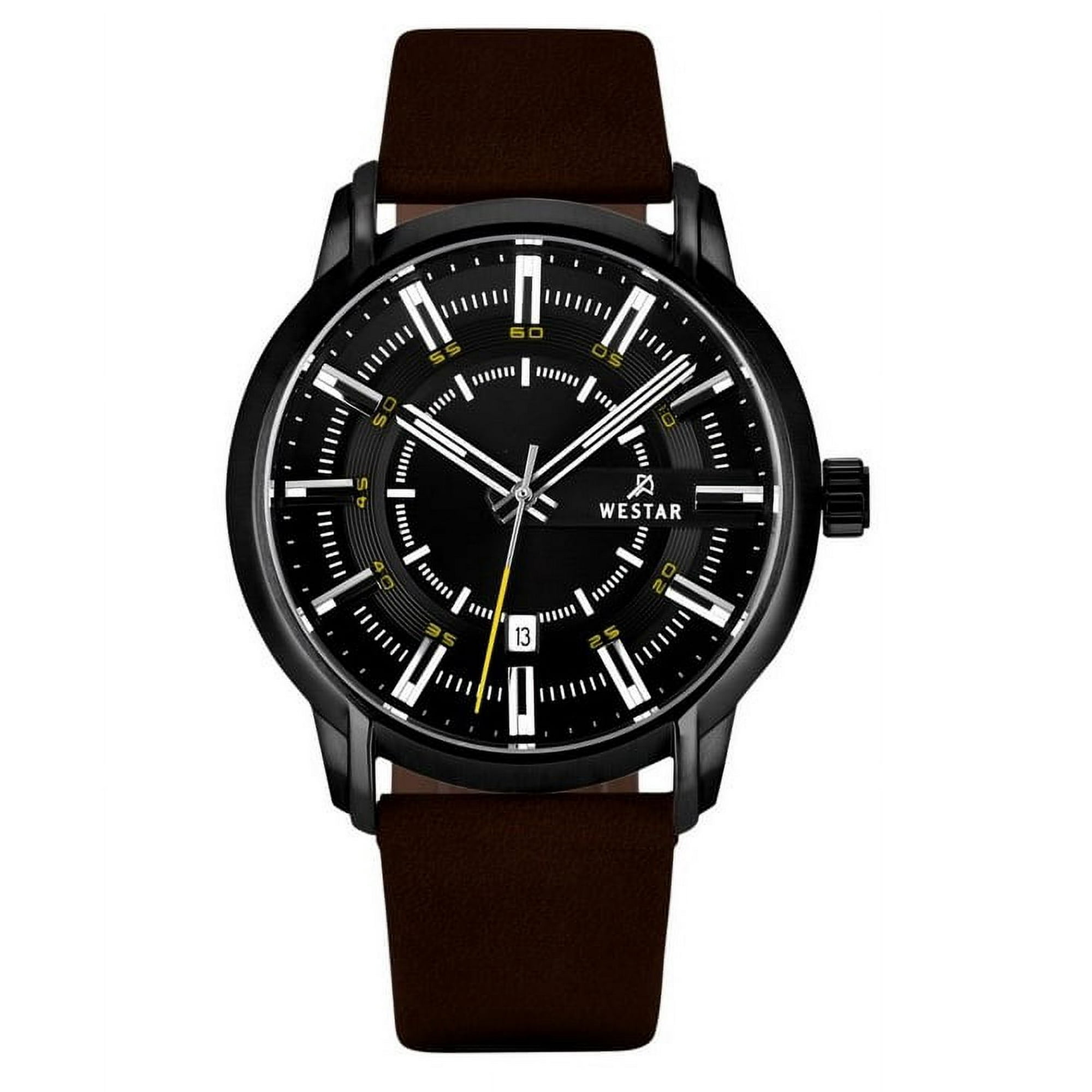 Westar - Reloj Profile Correa De Cuero Esfera Negra Cuarzo 50228bbn523 Para Hombre