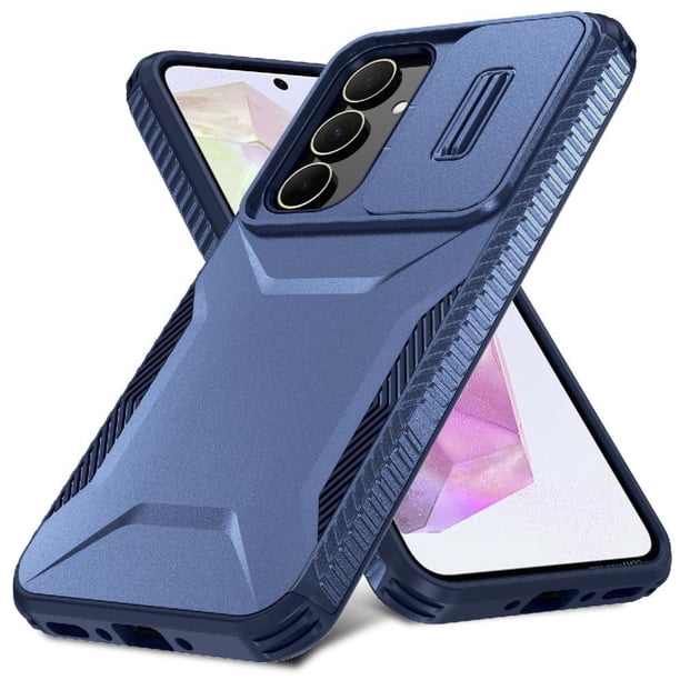 Funda Resistente para Samsung Galaxy A35 5G con Tapa Deslizante y Protección Militar Azul