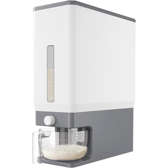 Lifewit Rice Container 25 Lbs, OnePress Dispenser with Meas