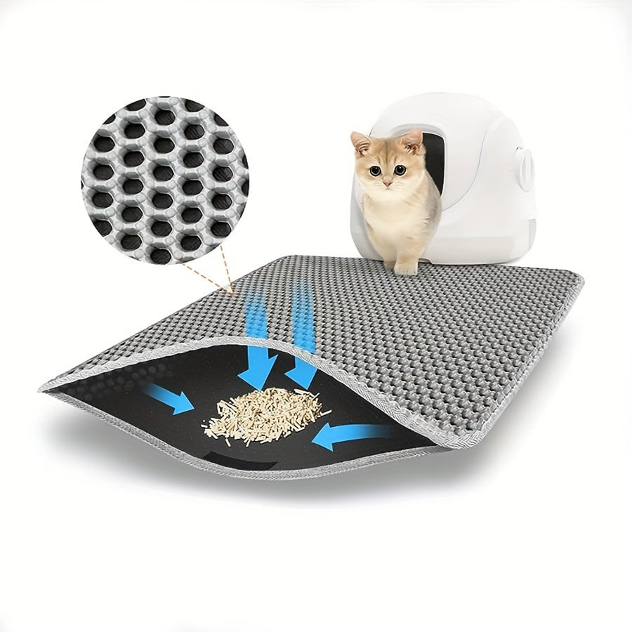 Xusx111 - Cat Litter Mat Doble Capa Impermeable A Prueba De Orina Trapping Mat Pequeña Alfombra De La Caja De La Basura Del Gato (gris, 30x30 Pulgadas De 1)