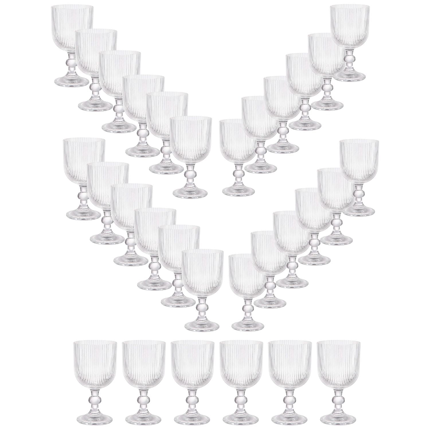 Set 30 Copas Vino Talladas 360ml Lisa Allegra De Vidrio