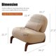 thumbnail image 5 of Silla de acento linda con patas de madera maciza, silla de salón de cuero falso con cojín suave, 5 of 5