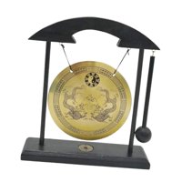Magideal - Cobre Gong Adorno Asiático Gong Campana Mini Campanas De Viento Latón Feng Shui Escritorio Gong Cobre Chino Gong Con Soporte Para Mesa Decoración Para Estilo B
