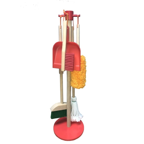 Set de limpieza JustForKids de madera desmontable para niños, 6 piezas