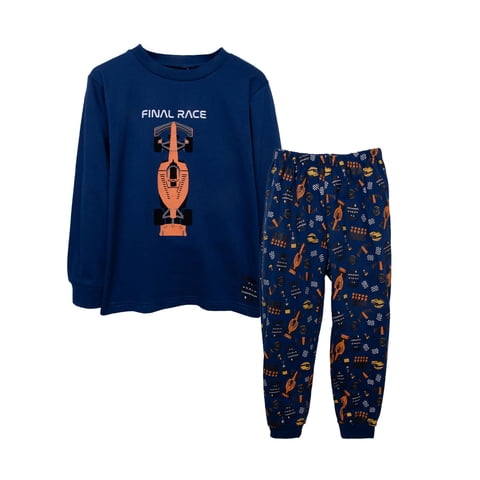 Pillin - Pijama Niño Manga Larga Jersey Azul