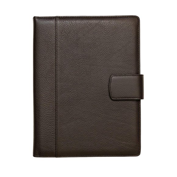 Portafolio de cuero Maruse Executive con cierre magnético, color oscuro