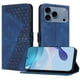 thumbnail image 2 of Funda tipo cartera para iPhone 17 Pro Max con tarjetero, bolsillo para billetes, soporte, cierre magnético y correa para la muñeca, funda tipo folio con textura geométrica azul, 2 of 5