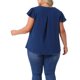 thumbnail image 3 of Agnes Orinda Blusas de Talla Grande para Mujer de Escuela o Universidad con Lunares Suizos, Cuello Entallado, Mangas con Volantes, Básicas y Lindas 4X Azul Oscuro, 3 of 6