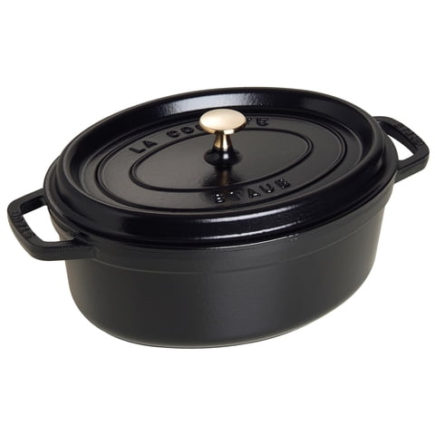 Hierro Fundido Ovalado Cocotte Staub De 4,25 L/5,6 Kg, Esmaltado Negro Mate
