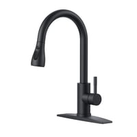 Grifo De Cocina Forious Negro Con Pulverizador Desplegable De Acero Inoxidable