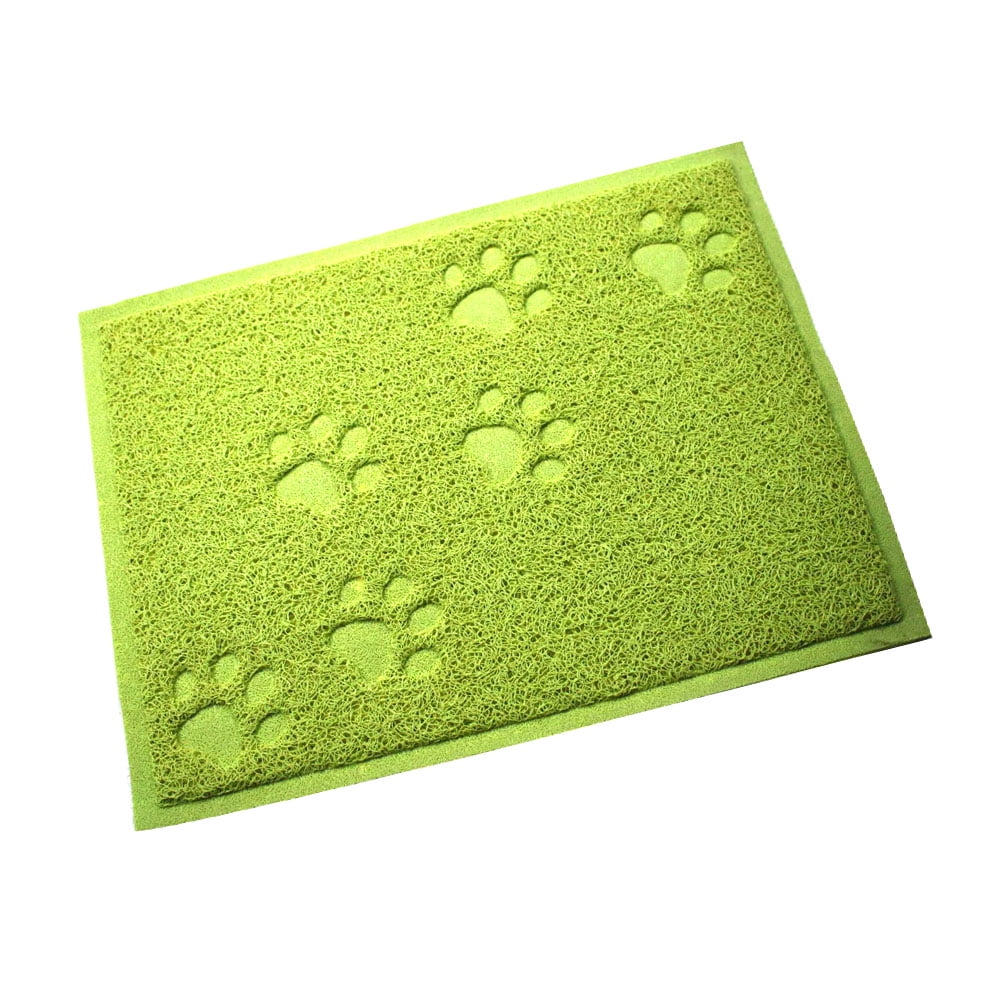 Alfombra Sanitaria Comedero Antideslizant Mascota Perro Gato Rectangular Verde