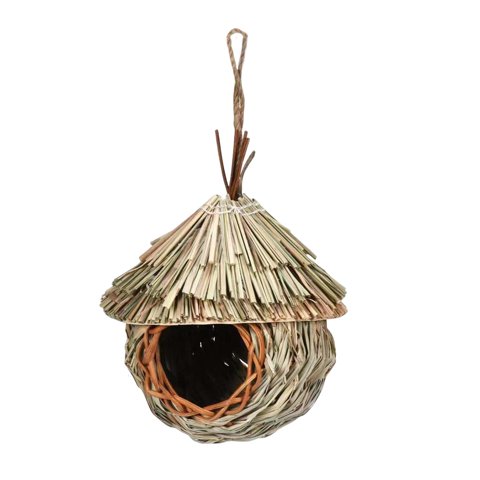 Magideal - Casa Para Pájaros Nido Colgante Jaula Refugio Hecho A Mano De Duradero Funcional Para Descanso Y Cría Adecuado Para Decoración De Jardín 19Cm