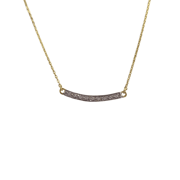 Collar oro amarillo italiano18k con brillantes swarovski