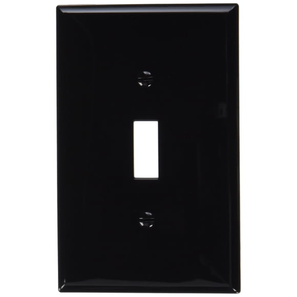 Placa de pared Leviton Midway PJ1-E con interruptor de palanca de 1 elemento, color negro