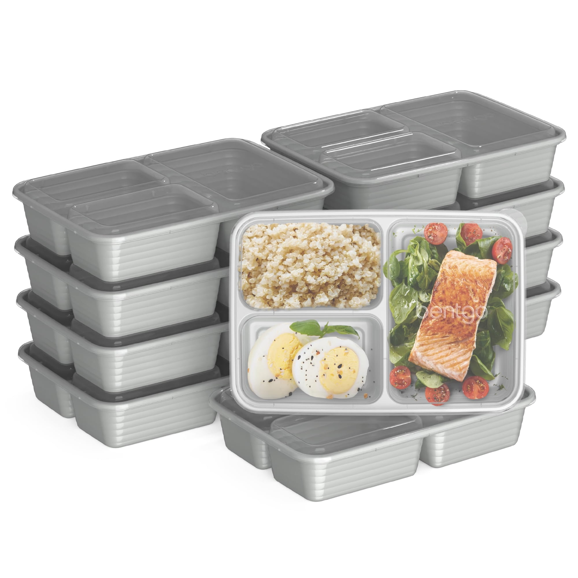 Recipientes Para Preparación De Comidas Bentgo Prep, 20 Unidades, Sin Bpa, Plateados