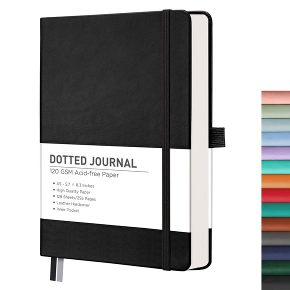 Libreta RETTACY Bullet Dotted A5, 256 páginas, tapa dura de piel