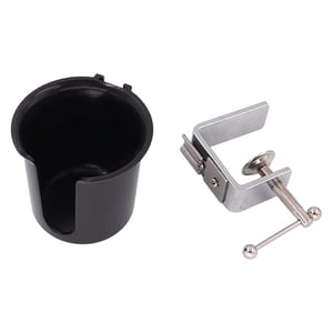 Magideal - Soporte De Tazas De Mesa Sitio Lateral Del Escritorio De La Bebida Automotriz Automotriz Anti-Colocación De La Mesa Del Escritorio De La Abrazadera De Dia Negra 9.8 Cm
