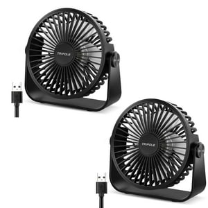 Ventilador De Escritorio Usb Tripole De 11,4 Cm, Mini, Portátil, 3 Velocidades, Paquete De 2, Negro