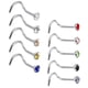 thumbnail image 2 of 10 unids nariz aros anillos rhinestone cuerpo de acero inoxidable piercing anillos 2.0mm, 2 of 3