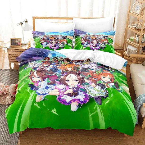 Anime Uma musume Pretty Derby Bedding Set Duvet Cover Bed Set Quilt Cover Pillowcase Comforter Boys Adult