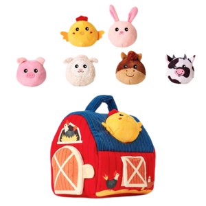Magideal - Juguetes De Animales De Granja Juguetes Para Bebés Para Niños Juguetes De Aprendizaje Educativo Suave Juego De Peluche Juego Para Niñas Niños 0-6 6-12