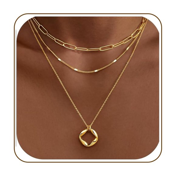 Set de Collares en Capas Poxtex con Baño de Oro 14K