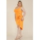 thumbnail image 2 of Vestido Midi de Talla Grande con Lazo Lateral y Parte Delantera Cruzada de Color Liso, 2 of 5