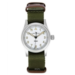 Reloj Hamilton Khaki Field Textile Strap White Dial Quartz H69301910 Unisex Watch