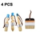 thumbnail image 1 of Juego de 4 pinceles para tiza y cera, de cerdas naturales, para muebles, madera y decoración del hogar. Incluye pinceles planos, redondos, grandes y puntiagudos., 1 of 8