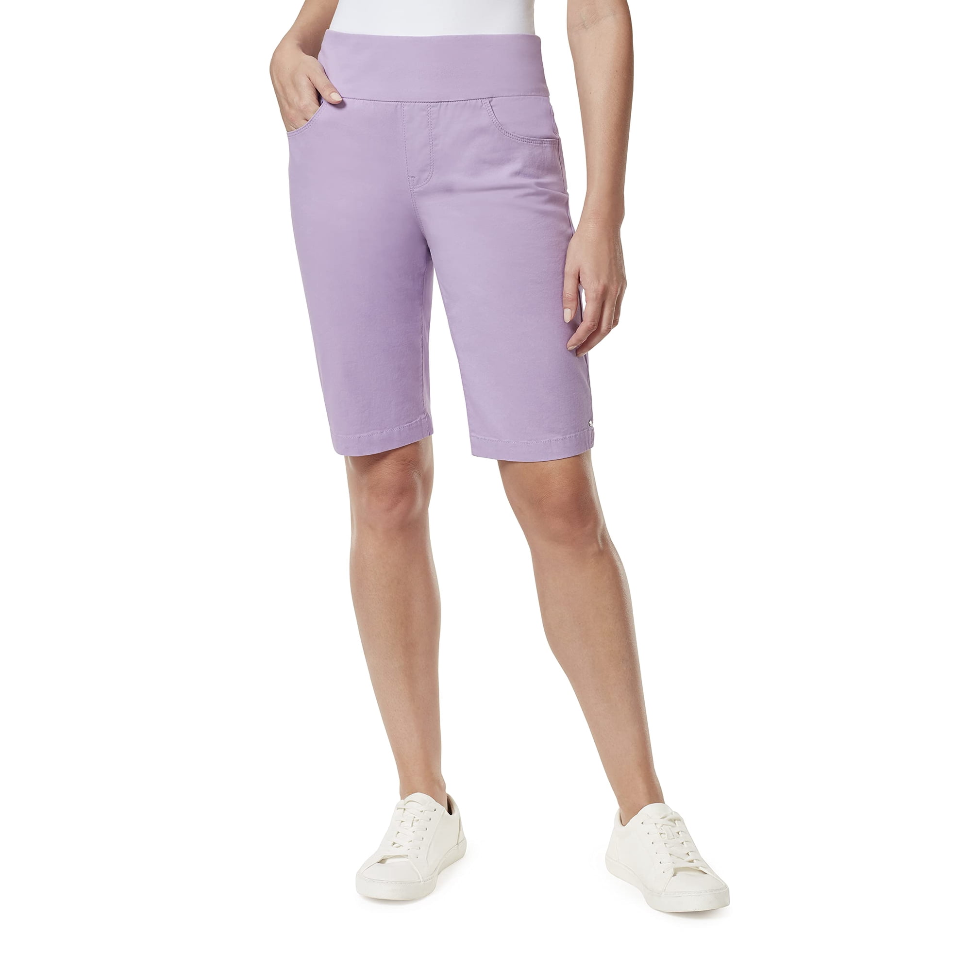 Pantalones Cortos Para Mujer Gloria Vanderbilt Amanda Bermuda Purple 14 Us