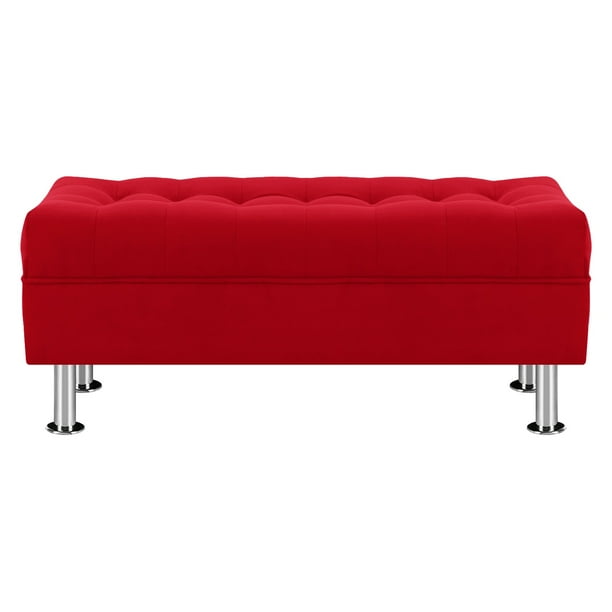 Banqueta Lisboa 2c Felpa 12 Rojo