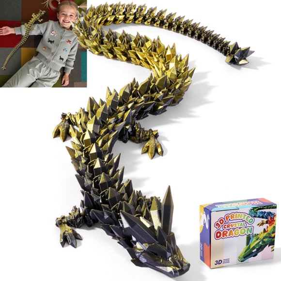 Figura TXB3DOK 80 cm Dragón 3D Articulado (Negro y Dorado)