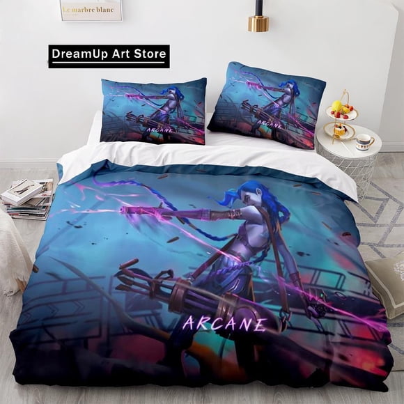ArcaneGame Jinx Bedding Set Cute Quilt Cover Bed Cover With Pillowcase Boys Adult Home