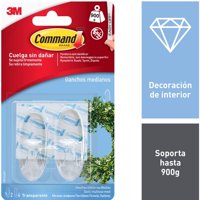 Ganchos Medianos Ovalados Transparentes 2 Unidades 1 Un Command