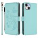 thumbnail image 2 of Funda Cartera Mariposa para [iPhone 14 Plus] con Soporte y Cremallera Verde menta, 2 of 6