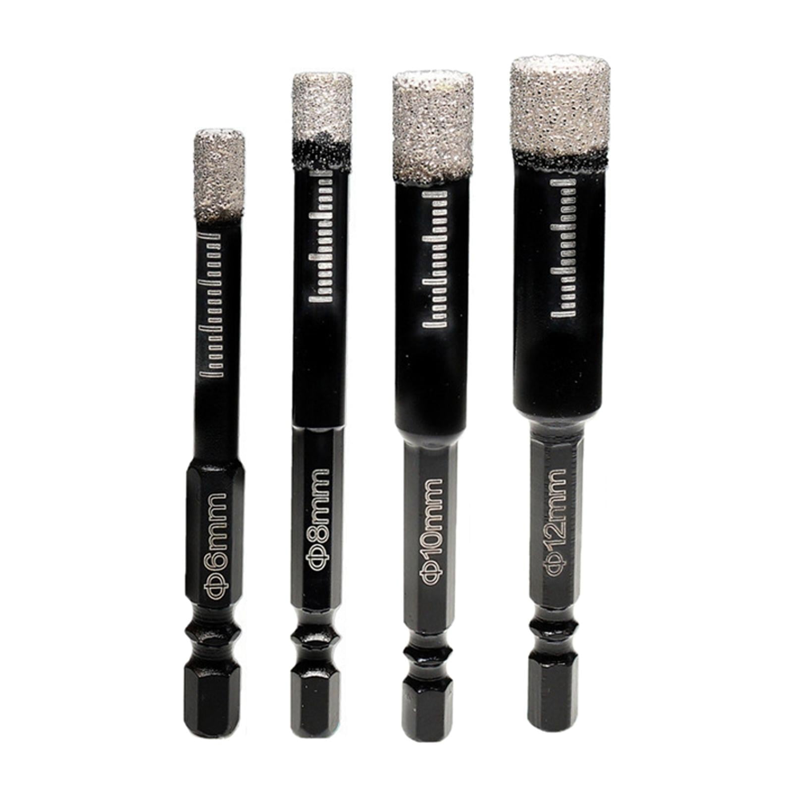 Magideal - De Brocas De Diamante Profesion, Herramienta Eléctrica De Vástago De 1/4 Pulgadas Accs Kit De Sierras De Agujero De Diamante De Vástago , 6 12 Mm 6 8 10 12 Mm