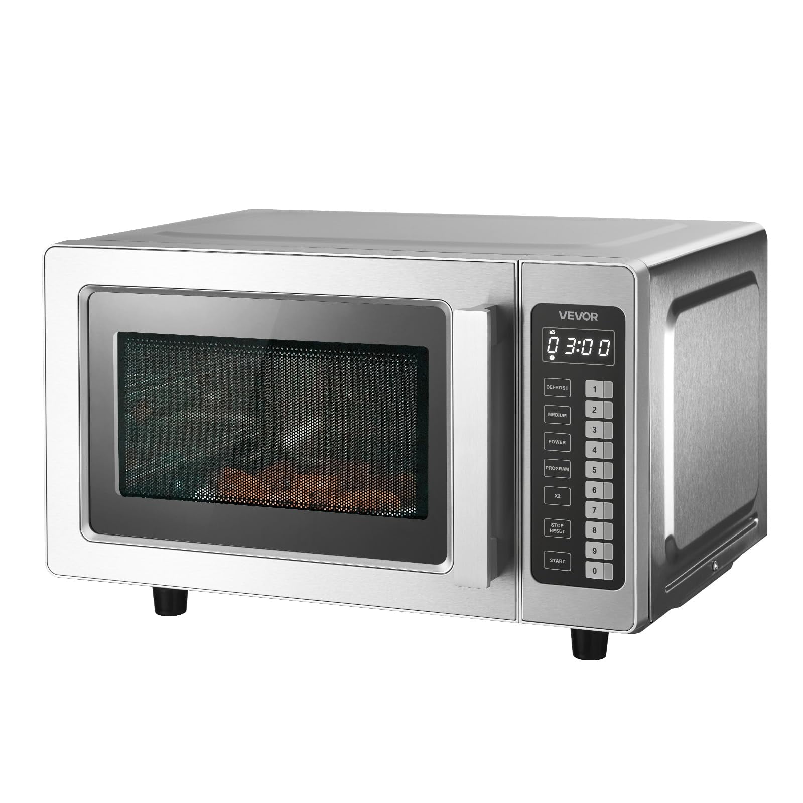 Horno Microondas Vevor Commercial De Acero Inoxidable De 0.9 Pies Cúbicos Y 1000 W