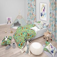 Milsleep - Designart 'Diet Green Pattern' Juego De Cama Moderno Para Niños - Funda Nórdica Y Fundas