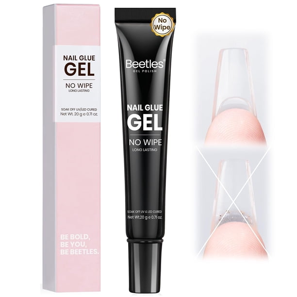 Pegamento de uñas en gel con forma de escarabajos, 20 g, sólido, no se limpia, duradero