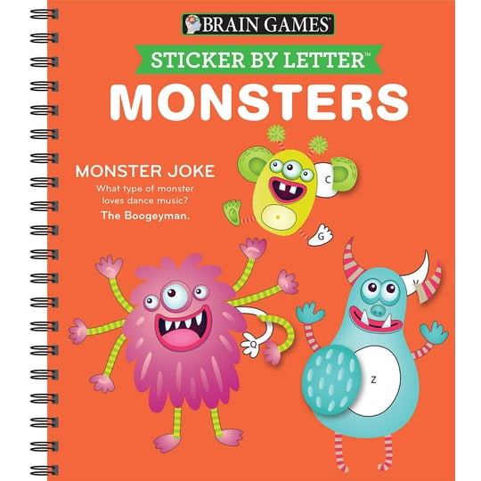 Publications International, Ltd. - Rompecabezas Con Pegatinas, Libro De Actividades Para Niños, Juegos Mentales, Monstruos