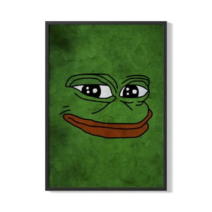 Creango - Cuadro Poster Enmarcado Meme Rana Pepe Decorativo
