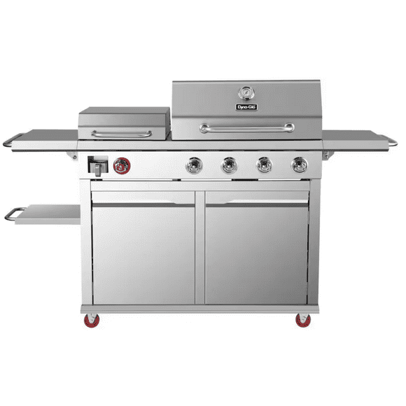 Parrilla a Gas Premier acero inoxidable 4Q + plancha lateral