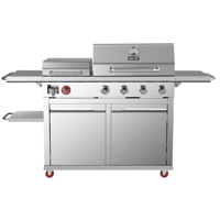 Dynaglo - Parrilla A Gas Premier Acero Inoxidable 4Q + Plancha Lateral