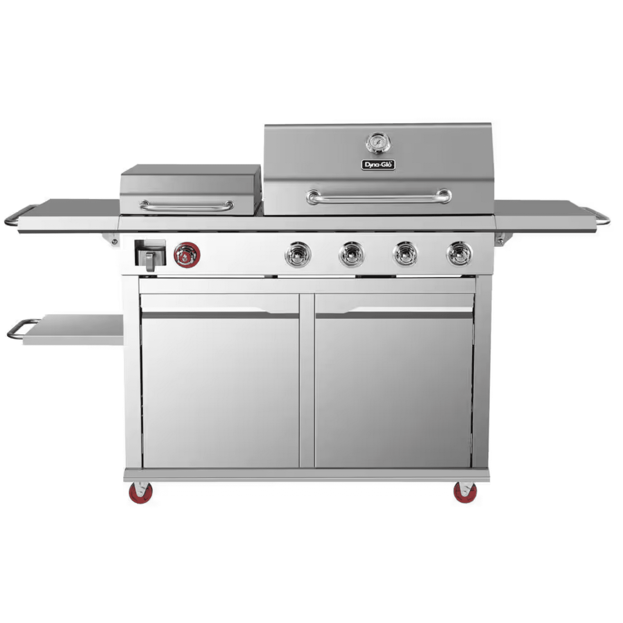 Dynaglo - Parrilla A Gas Premier Acero Inoxidable 4q + Plancha Lateral