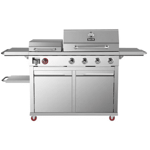 Dynaglo - Parrilla A Gas Premier Acero Inoxidable 4Q + Plancha Lateral