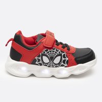 Zapatillas Con Luces Niño Ojos Spiderman Negro Marvel