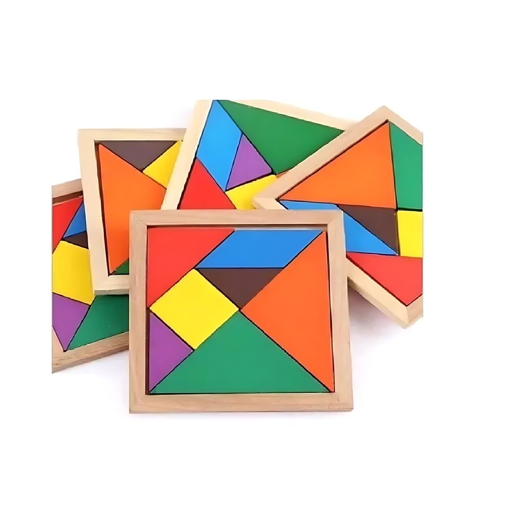 Tolipa - Tangram De Madera Con 7 Piezas 20x20 Cm - Juego Didáctico Entretención Pb-c1