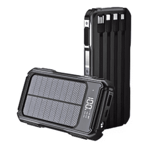 Genérico - Cargador Portátil Power Bank 10000Mah Recarga Solar 4 Cables