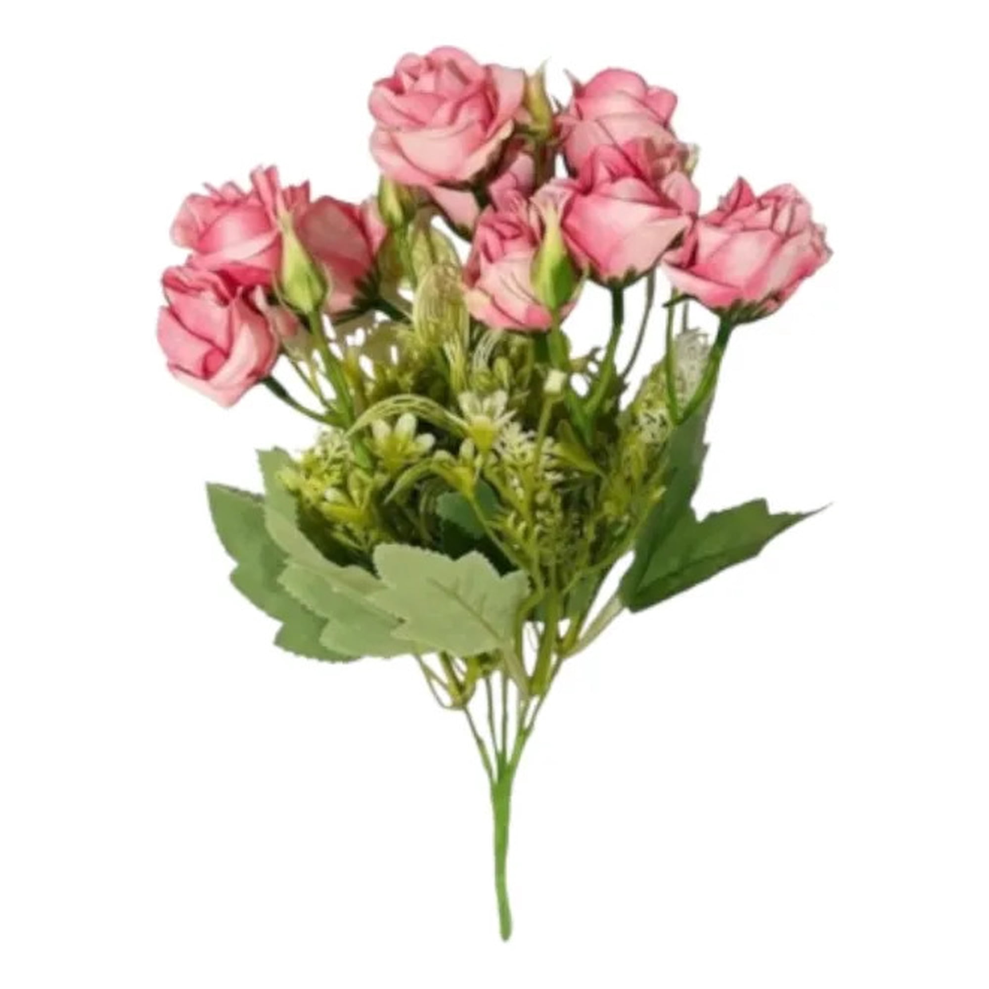 Genérico - Set 4 Flores Artificiales Ramo Decorativo Rosas Botón Jhn