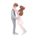thumbnail image 1 of Figura De Pareja Romántica Para Bodas En El Dormitorio Con Estantería Para Libros En Color Rosa, 1 of 3
